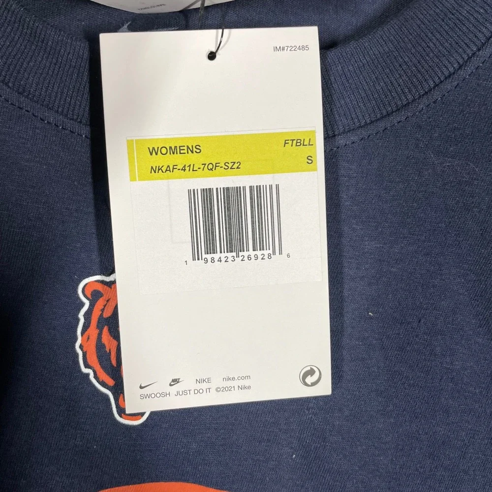 Nike Chicago Bears Caleb Williams 18 Womens Navy Blue NFL T-Shirt S NEW